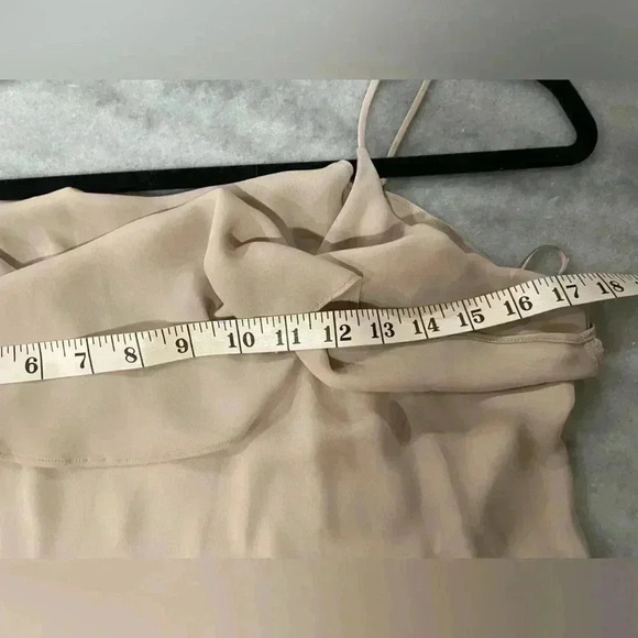 Pretty by Rory Mauve Flutter Top Spaghetti Strap Flowy Back Slit Dress Size S - Picture 8 of 9